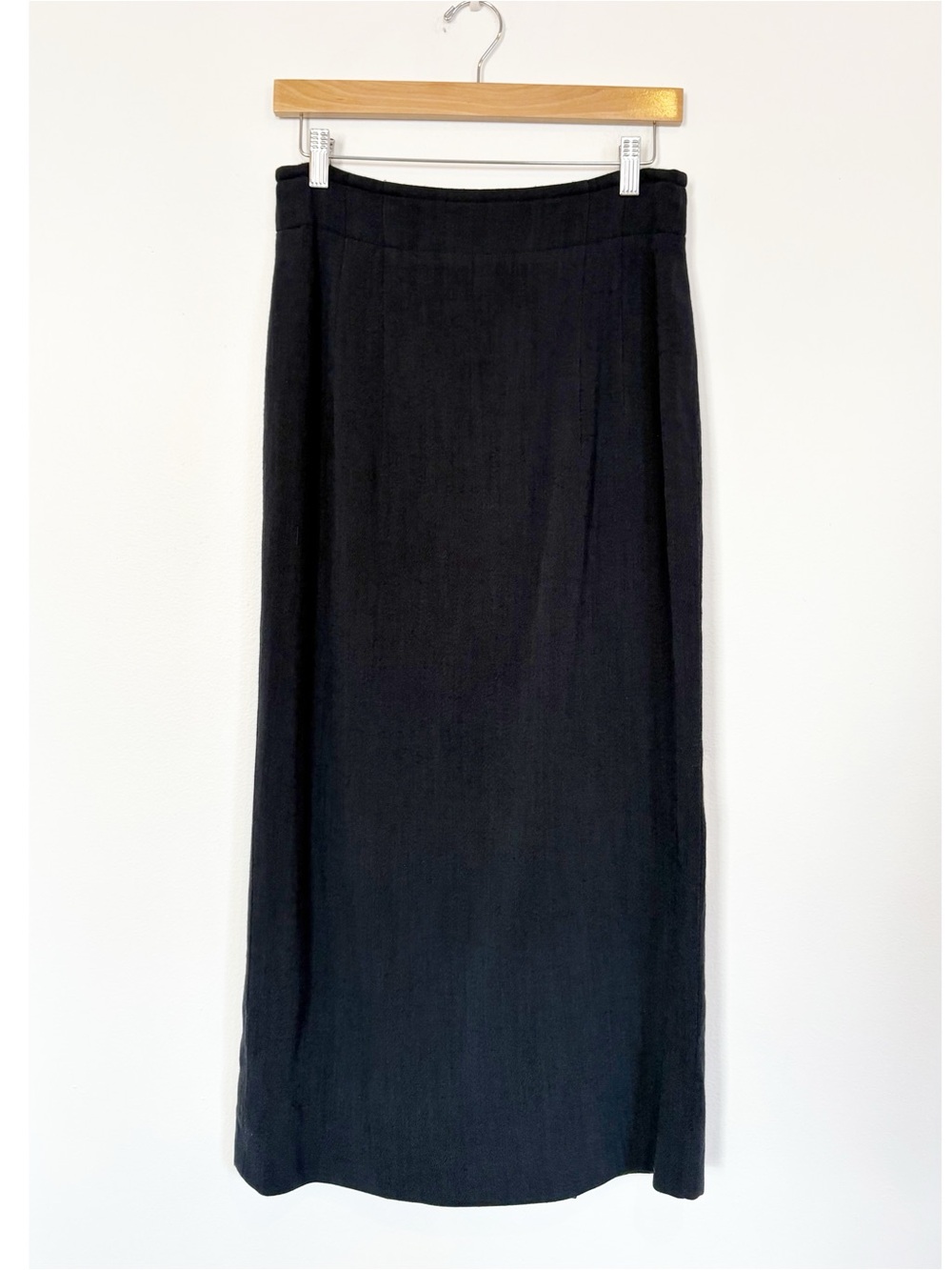 Jil Sander || Long Straight Skirt Pencil Wool Viscose‎ Dark Gray Black 40 US 10